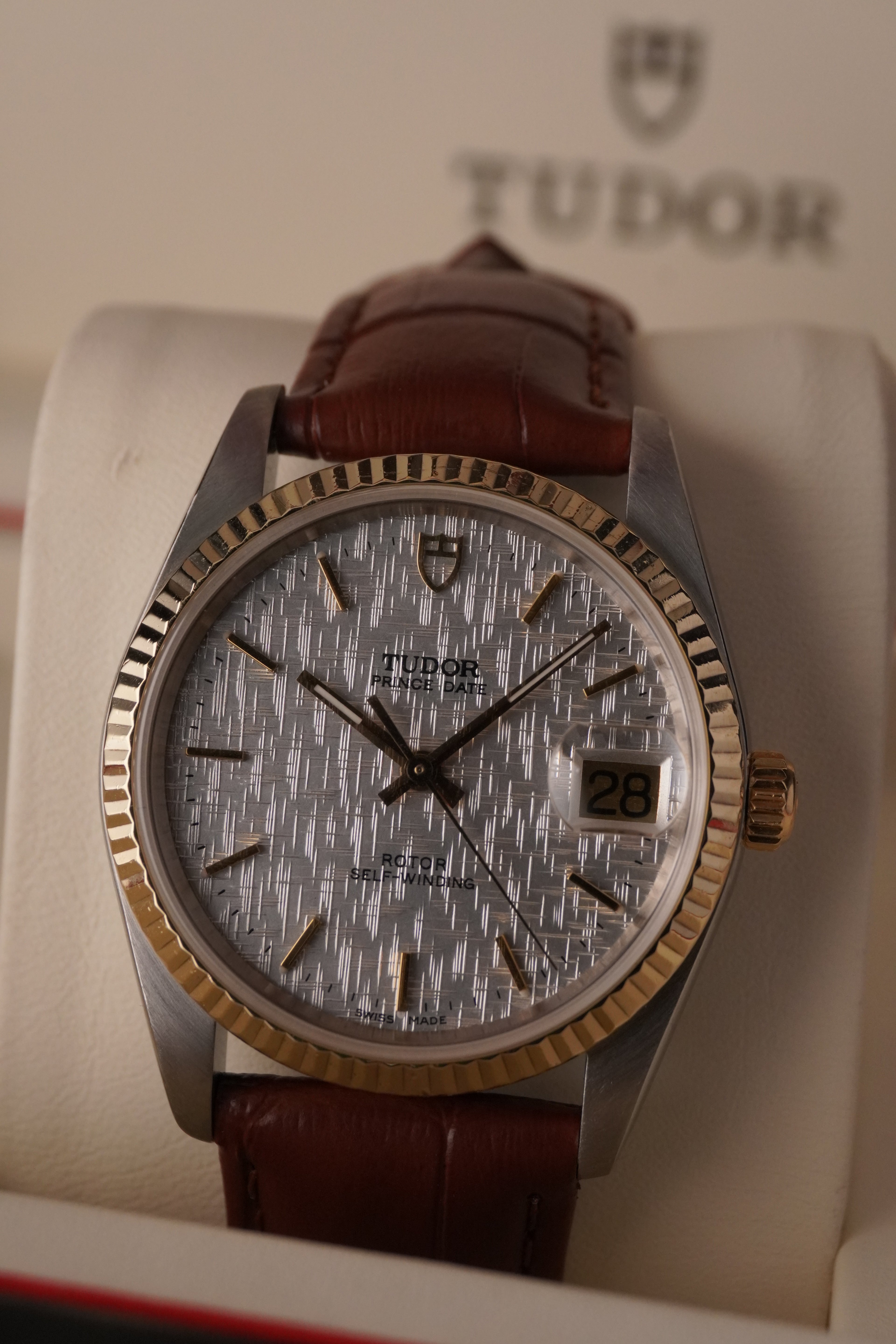 Gents Tudor Prince Date REF: 74033 “ Two-Tone with Rare Linen Dial 2010s Neo Vintage
