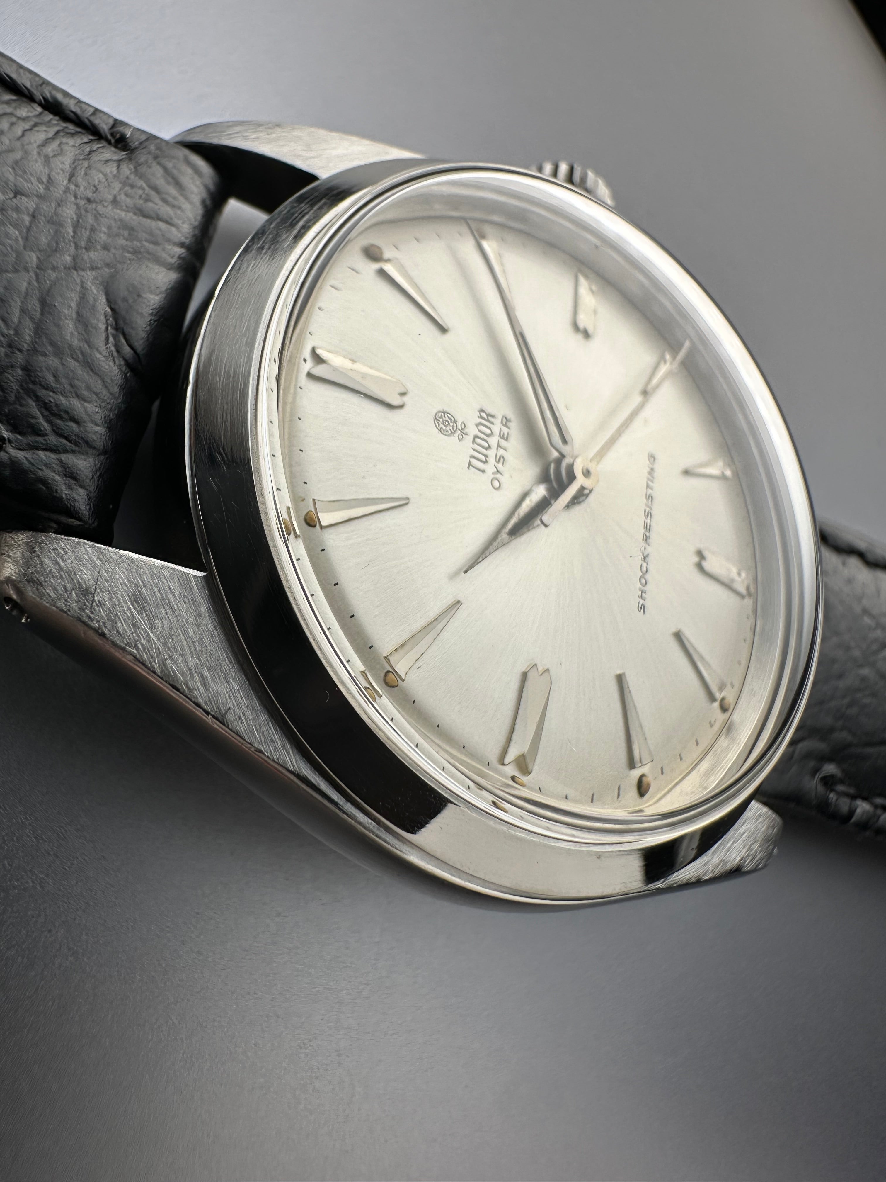 Marvellous Gents Tudor/Rolex Oyster Ref:7934 1960s Silver Sunburst Dial In Mint Condition