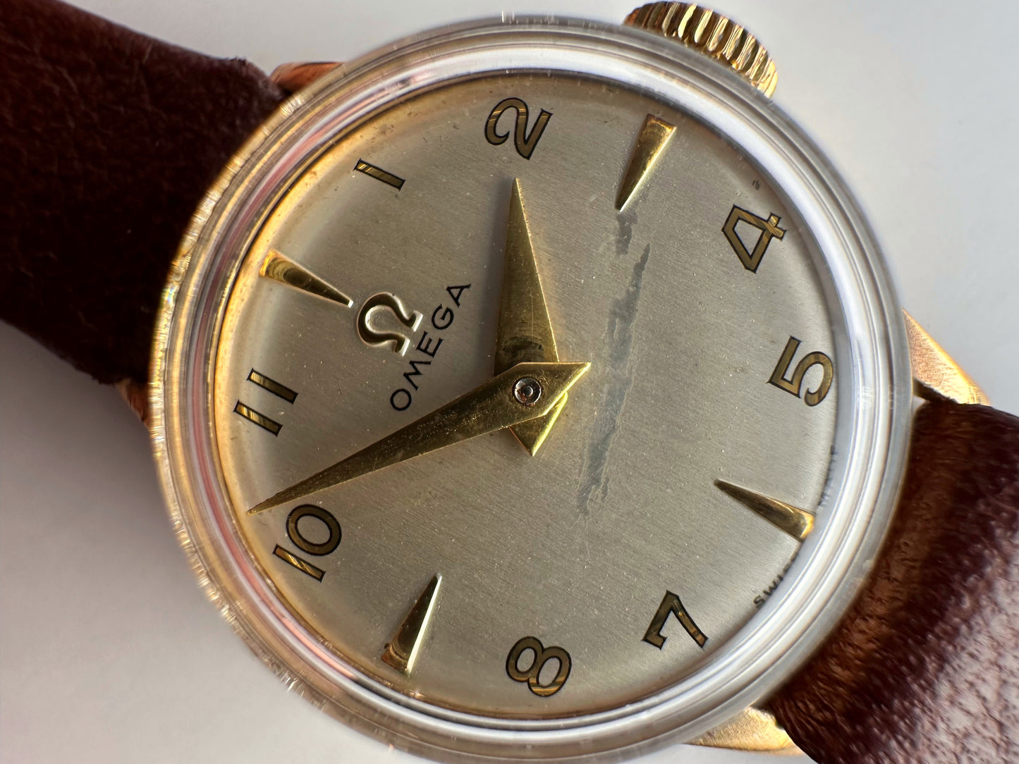 Lovely Ladies Solid 9ct Yellow Gold Dennison Case Omega Manual Wind Dress Watch 60s