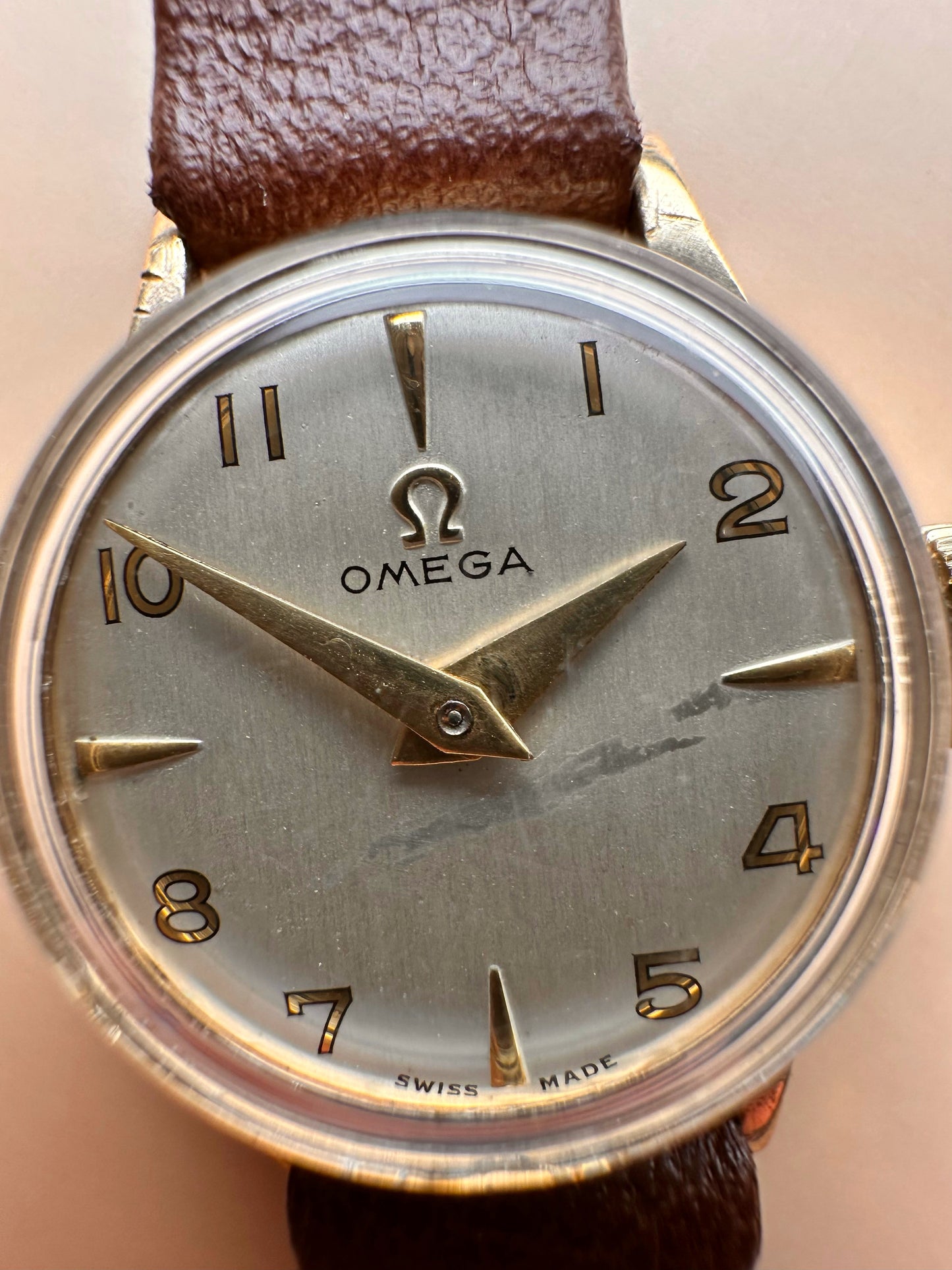Lovely Ladies Solid 9ct Yellow Gold Dennison Case Omega Manual Wind Dress Watch 60s