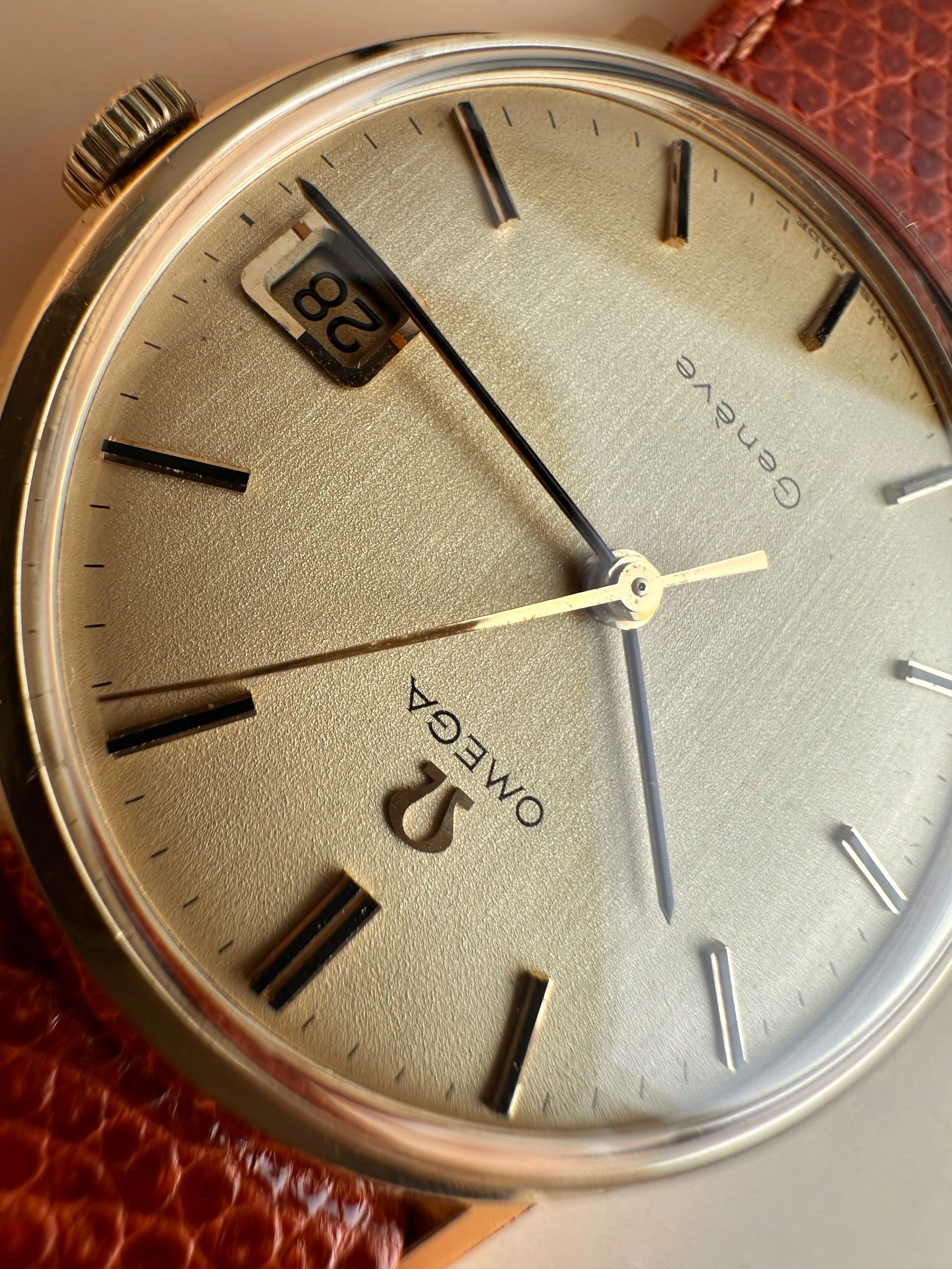Gents Omega Genève Date Solid 9ct Yellow Gold Case REF:131.5016 Manual Wind With Date Shackman & Sons English Case