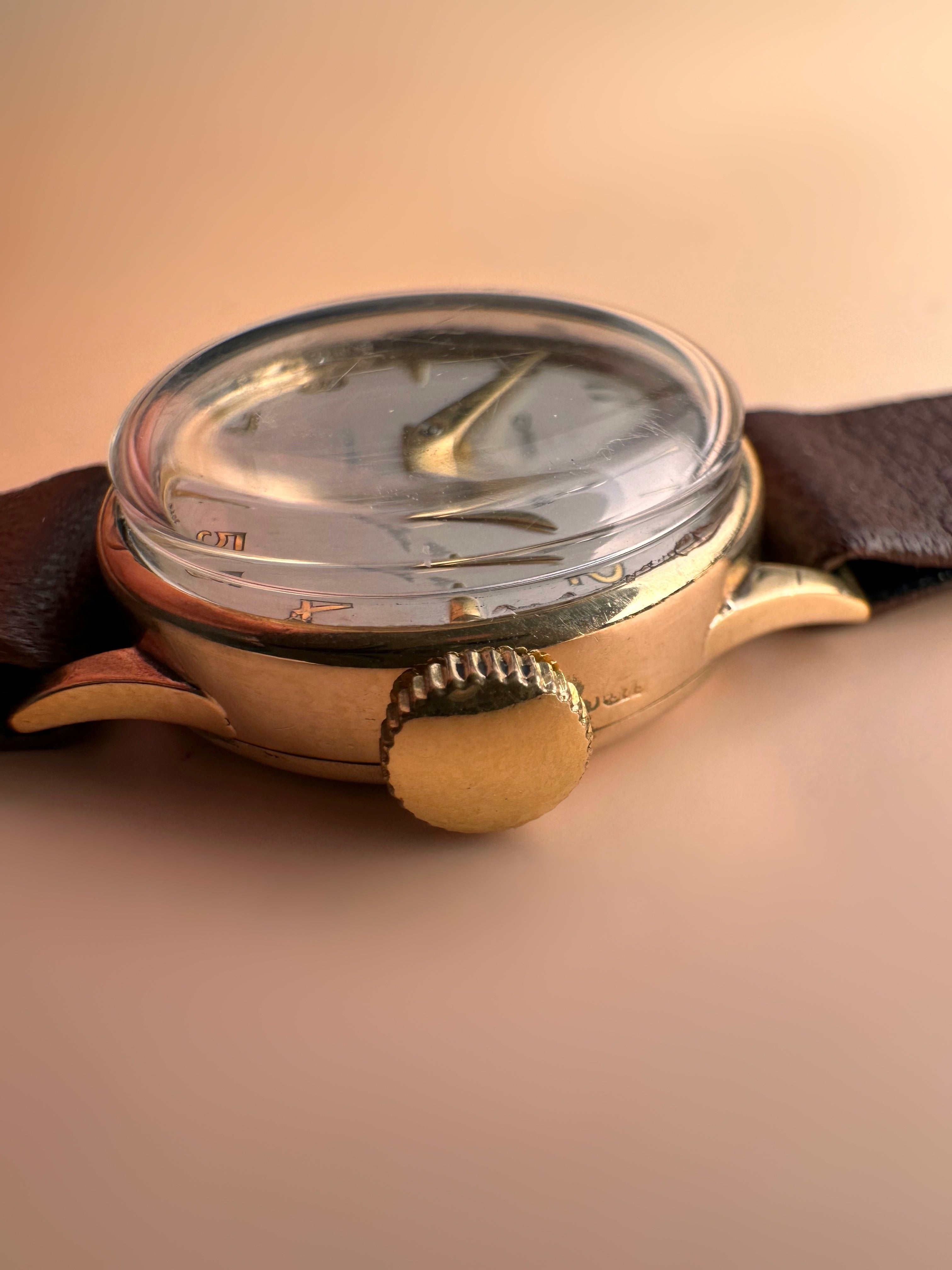 Lovely Ladies Solid 9ct Yellow Gold Dennison Case Omega Manual Wind Dress Watch  60s