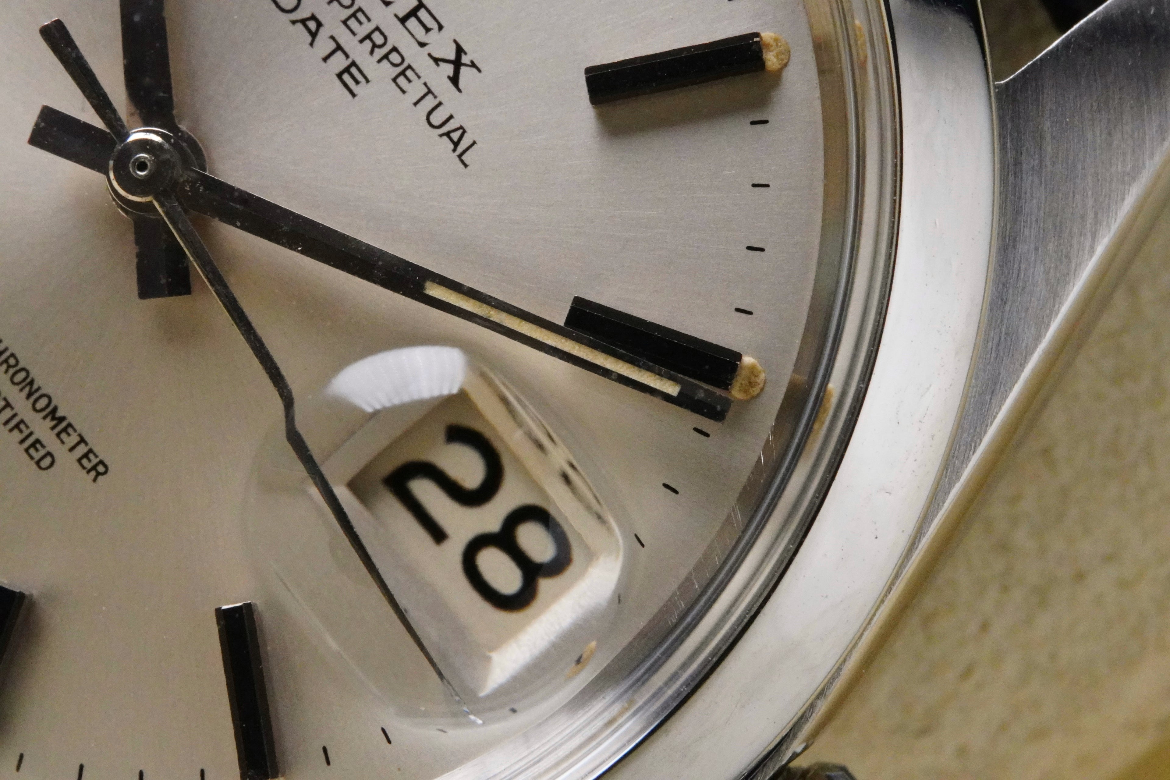 1969  Rolex Ref: 1500 Oyster Perpetual Date Superlative Chronometer Officially Certified 34mm Stainless Steel