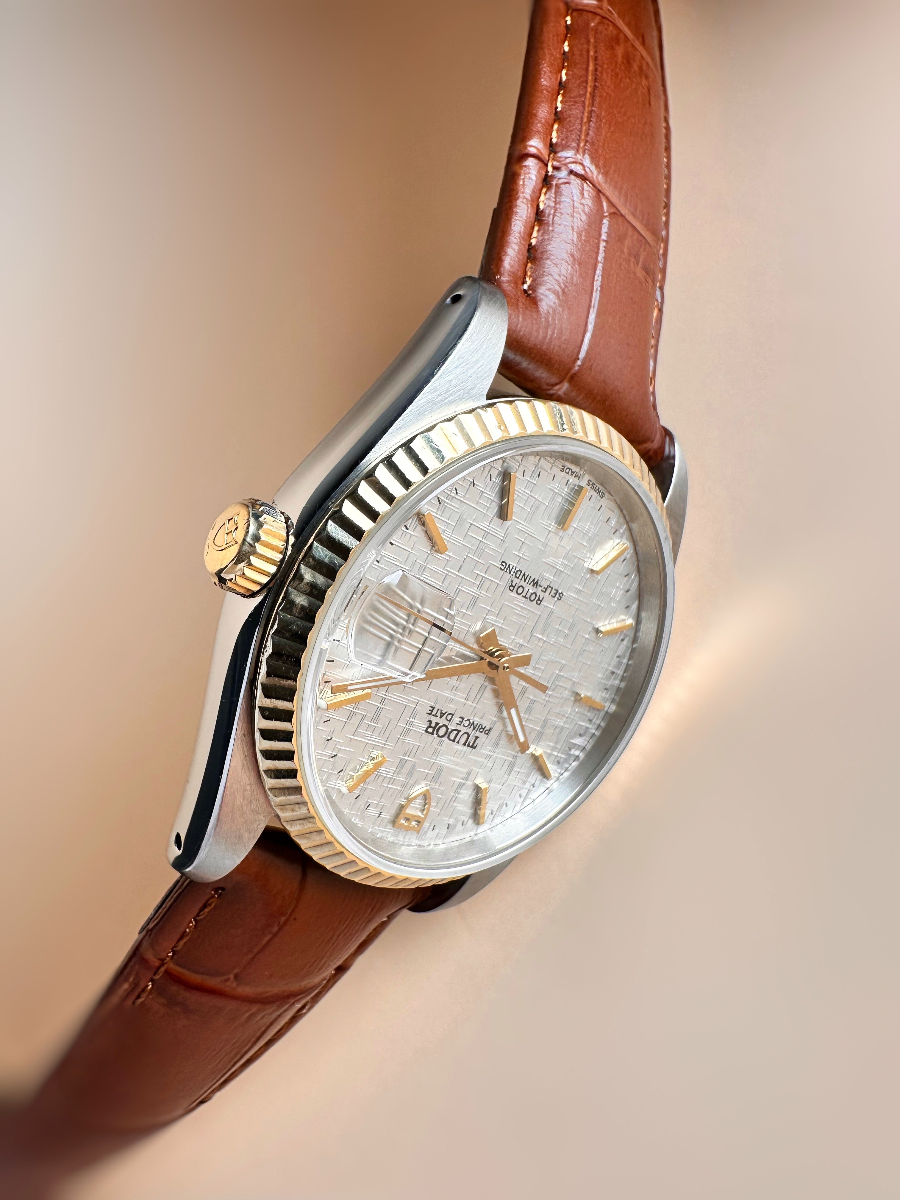 Gents Tudor Prince Date REF: 74033 “ Two-Tone with Rare Linen Dial 2010s Neo Vintage