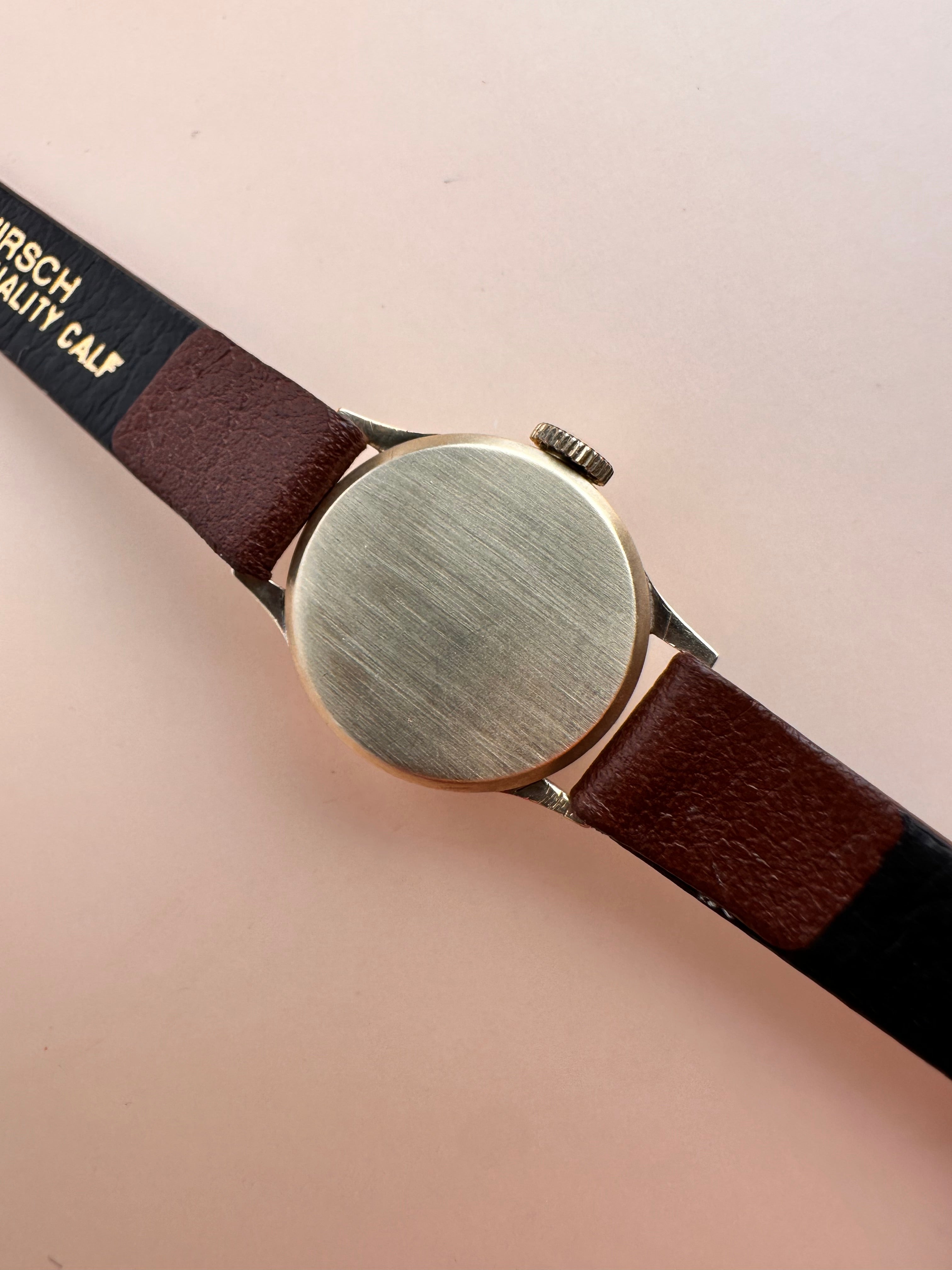 Lovely Ladies Solid 9ct Yellow Gold Dennison Case Omega Manual Wind Dress Watch  60s