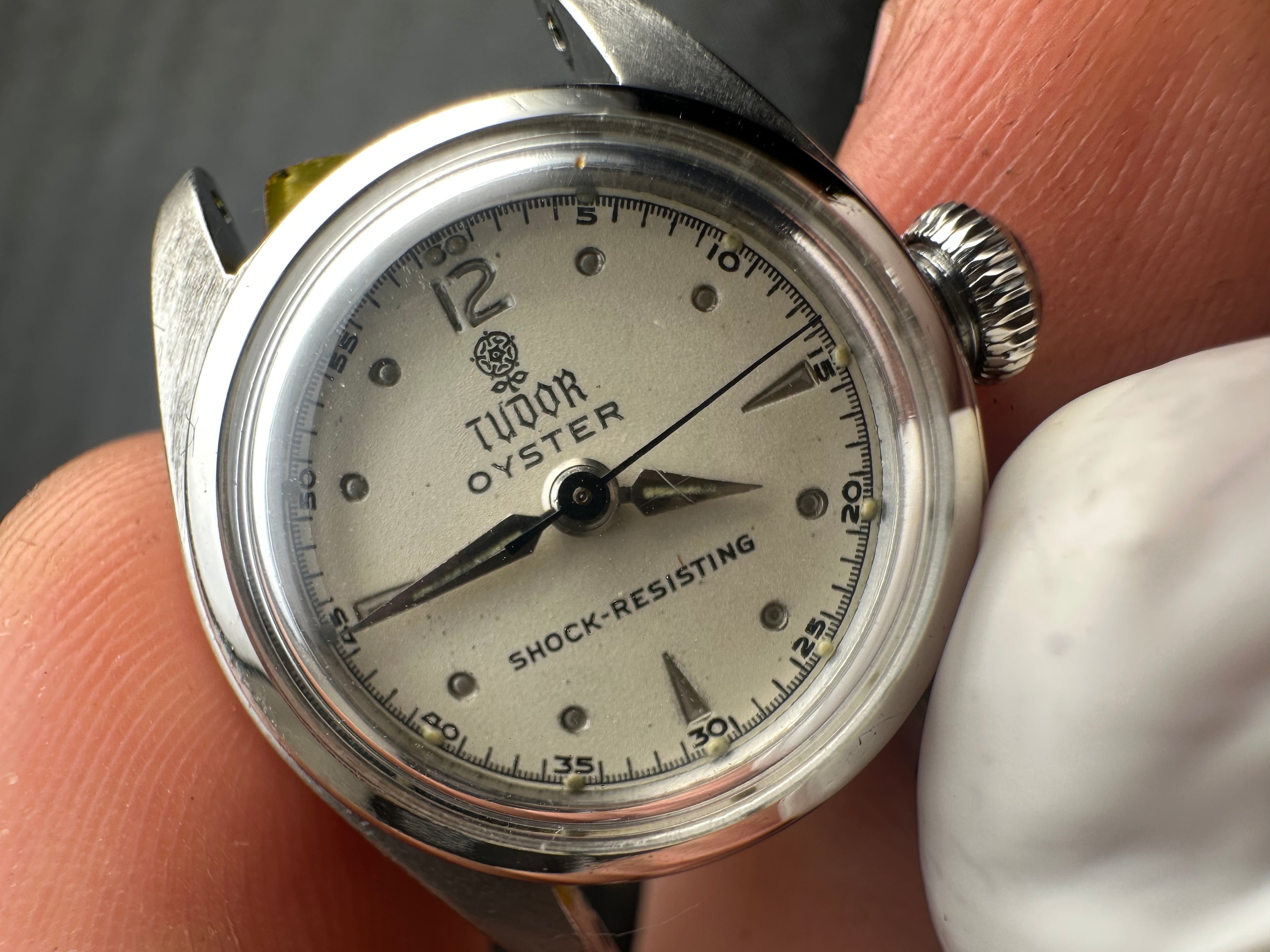 1960s Ladies Tudor Rolex Oyster 'Small Rose' With Extremely Rare Uncommon Rolex Oyster Crown