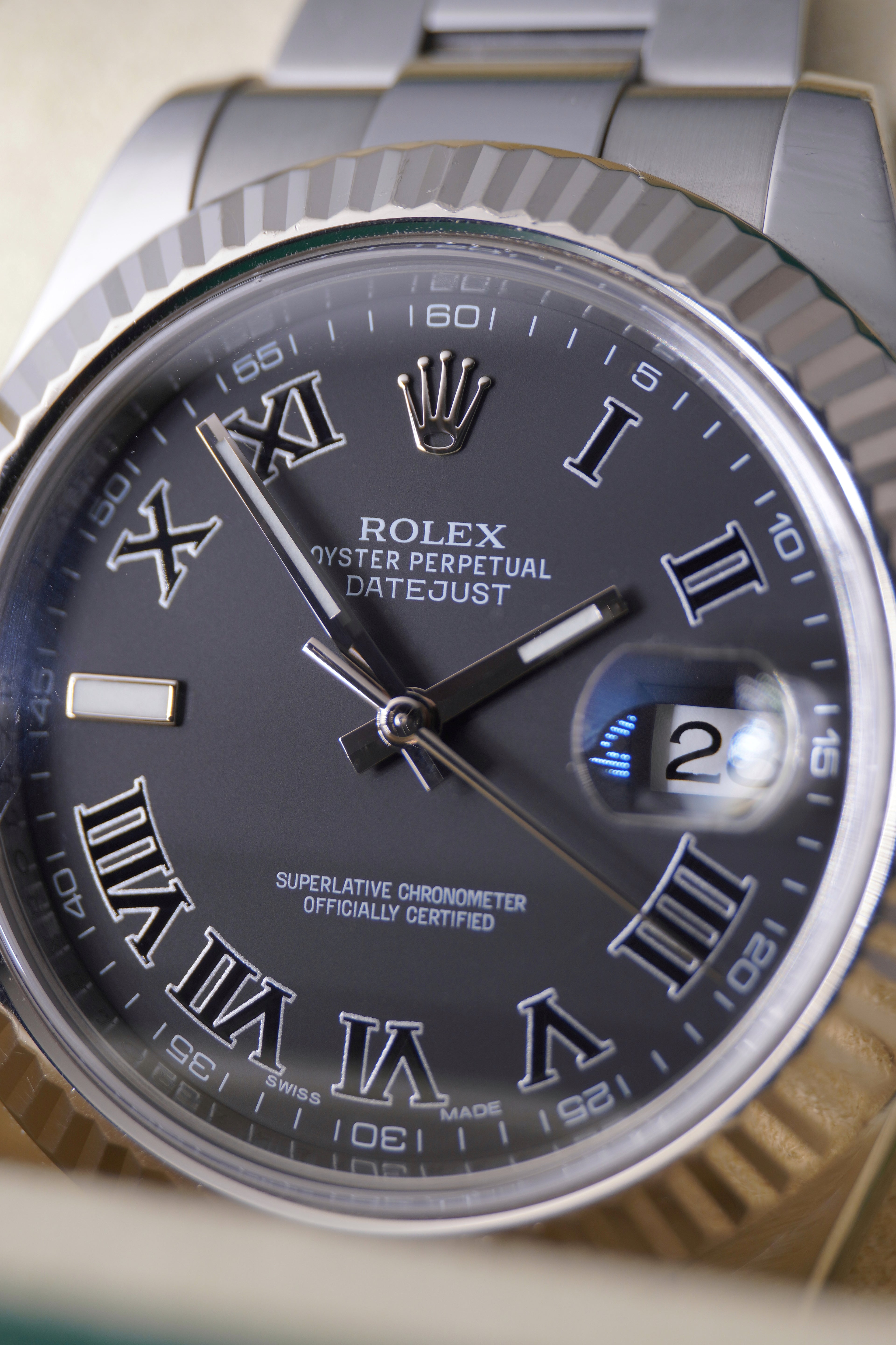 Rolex Datejust 116334 Box And Papers  2013 Black Dial with White Roman Numerals