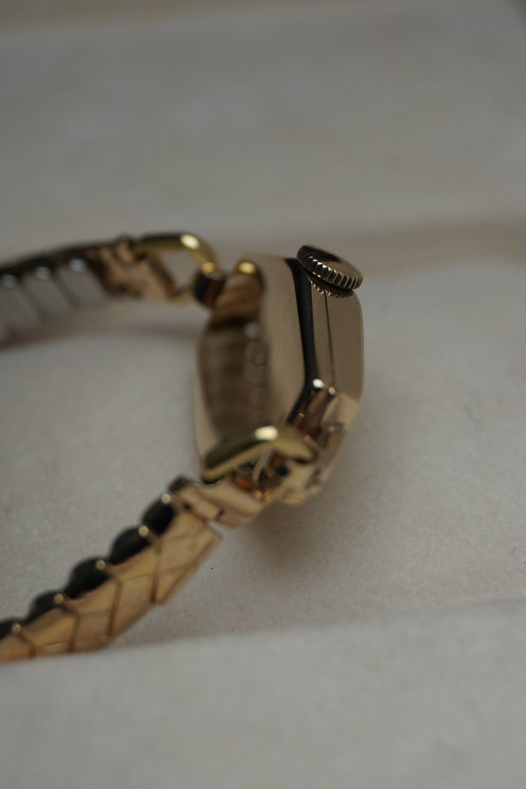 Early 1950s Omega Ladies 9ct Solid Yellow Gold Watch – Dennison Case (M Hallmark), Blue Hands, Arabic Numerals, Calibre 244