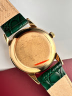 1969 Vintage 9ct Solid Gold Omega Automatic Gents Watch – Rare Chevron-Style Faceted Markers – David Shackman Case –