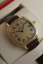 Vintage Omega Ladies Solid 9ct yellow Gold Roman numerals 