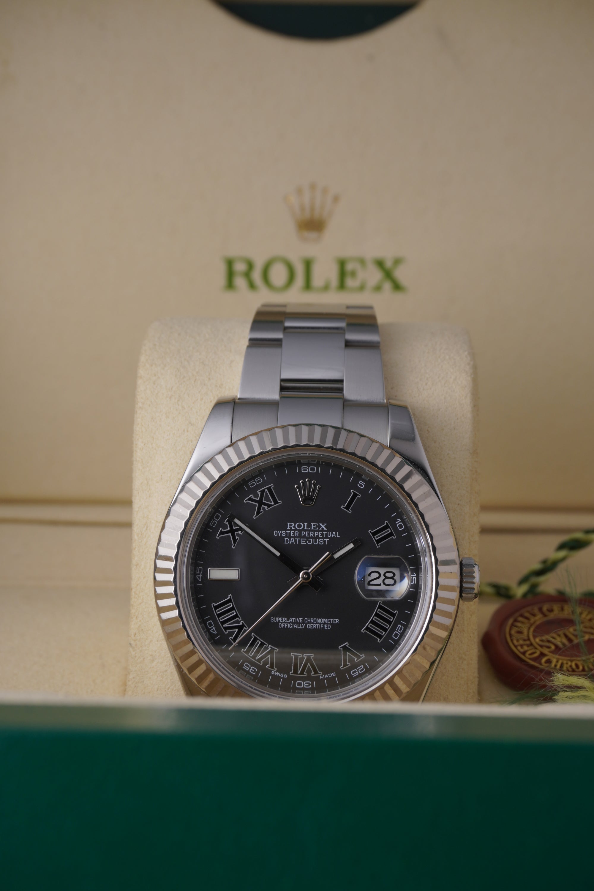 Rolex Datejust 116334 Box And Papers  2013 Black Dial with White Roman Numerals