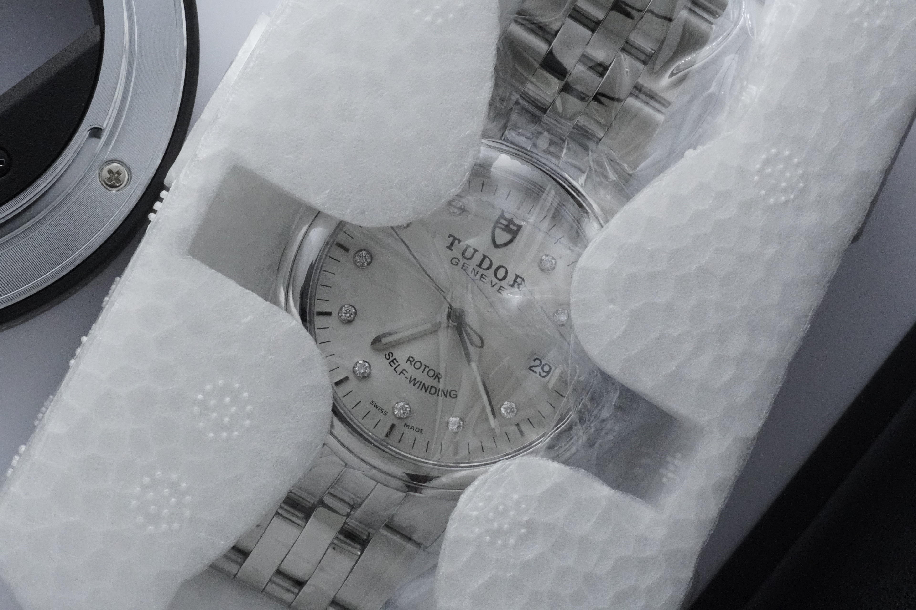 Tudor Glamour Date Diamond Dial Ref. 55000 – Stainless Steel Automatic – Silver Factory Diamond Dial