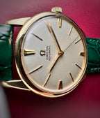 1969 Vintage 9ct Solid Gold Omega Automatic Gents Watch – Rare Chevron-Style Faceted Markers – David Shackman Case –