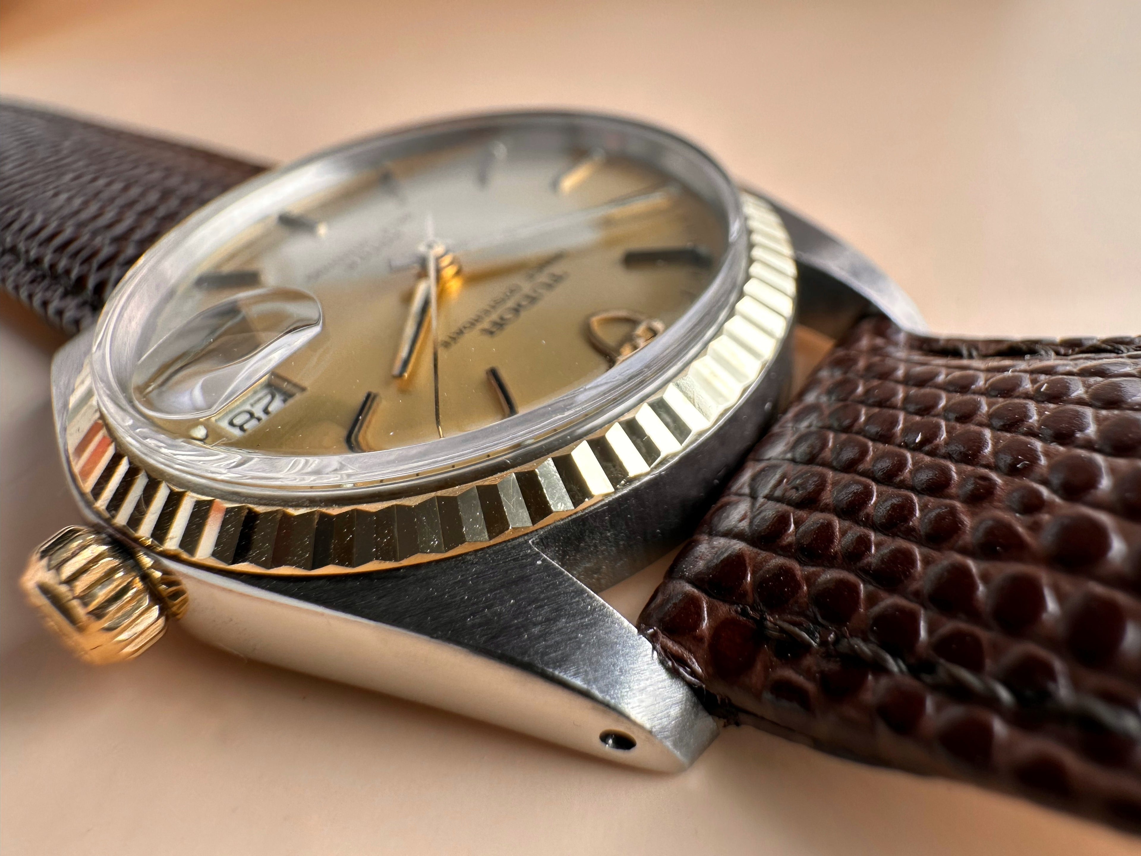 Mid 80s Tudor/Rolex Gents Prince Oysterdate Champagne Dial REF:75203 18ct Fluted Yellow Gold Bezel 34mm