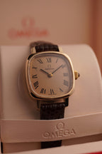 Vintage Omega Ladies Solid 9ct yellow Gold Roman numerals 