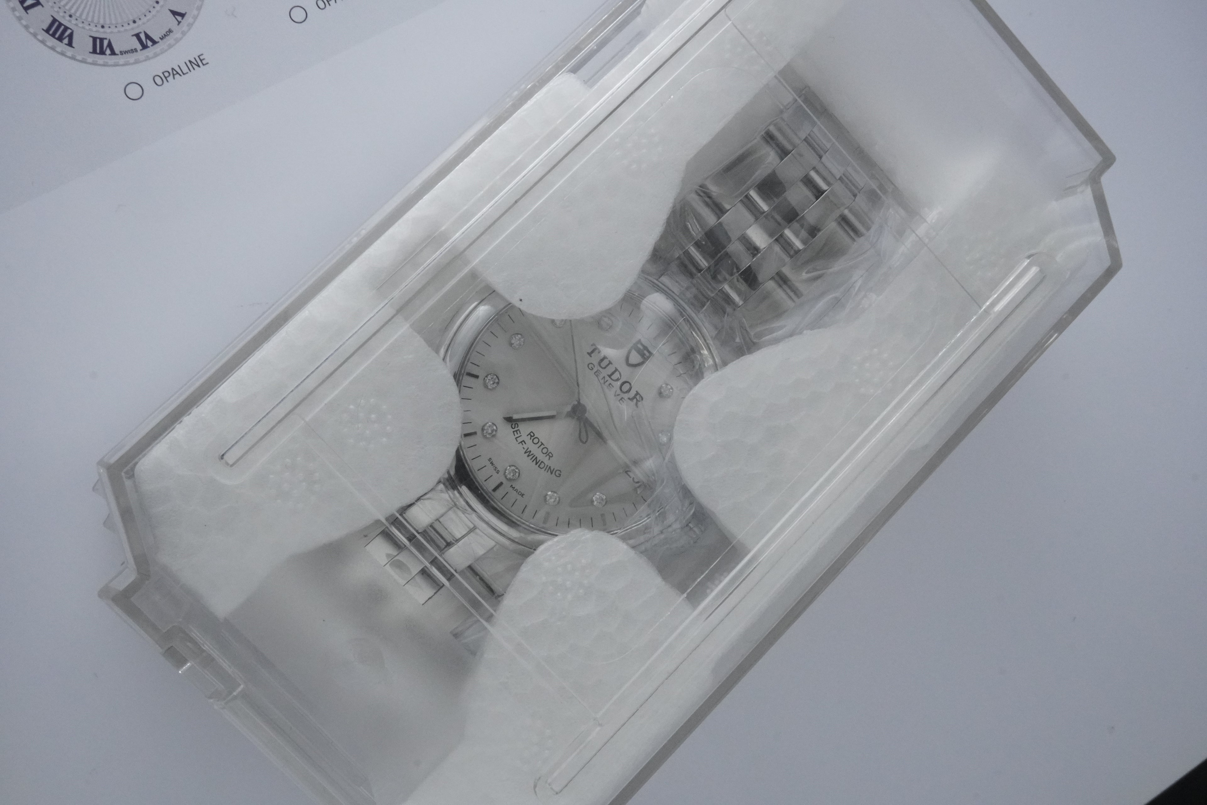 Tudor Glamour Date Diamond Dial Ref. 55000 – Stainless Steel Automatic – Silver Factory Diamond Dial