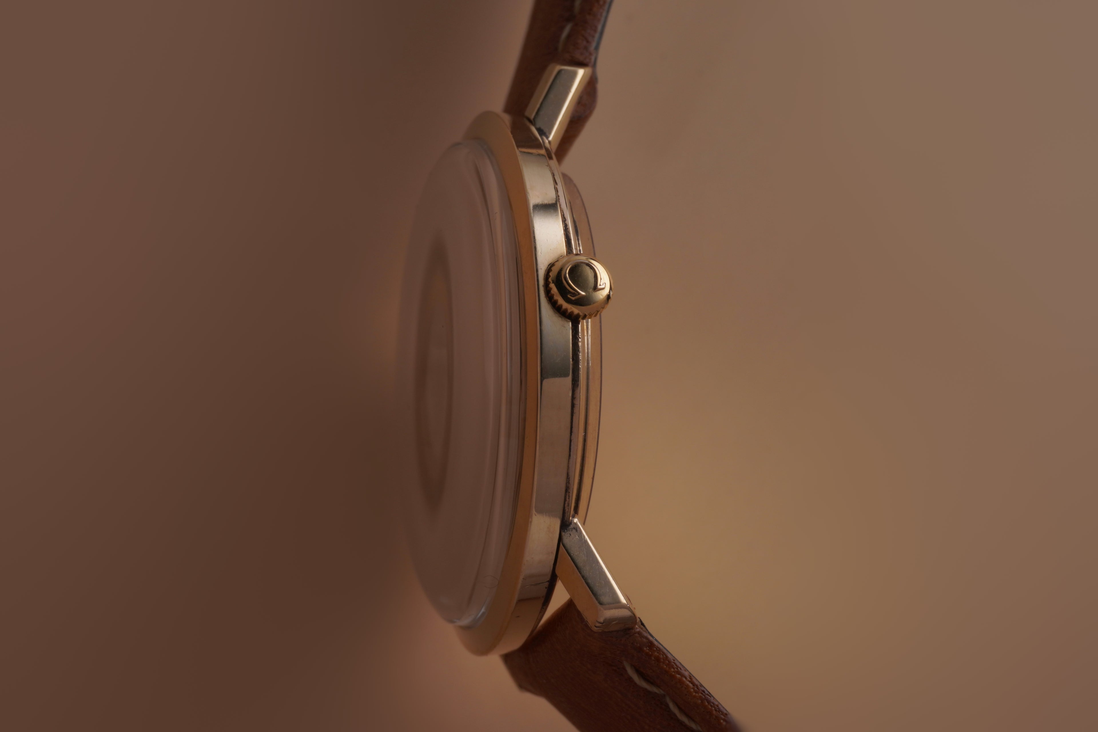 Omega De Ville Linen Dial 9ct Yellow Gold 