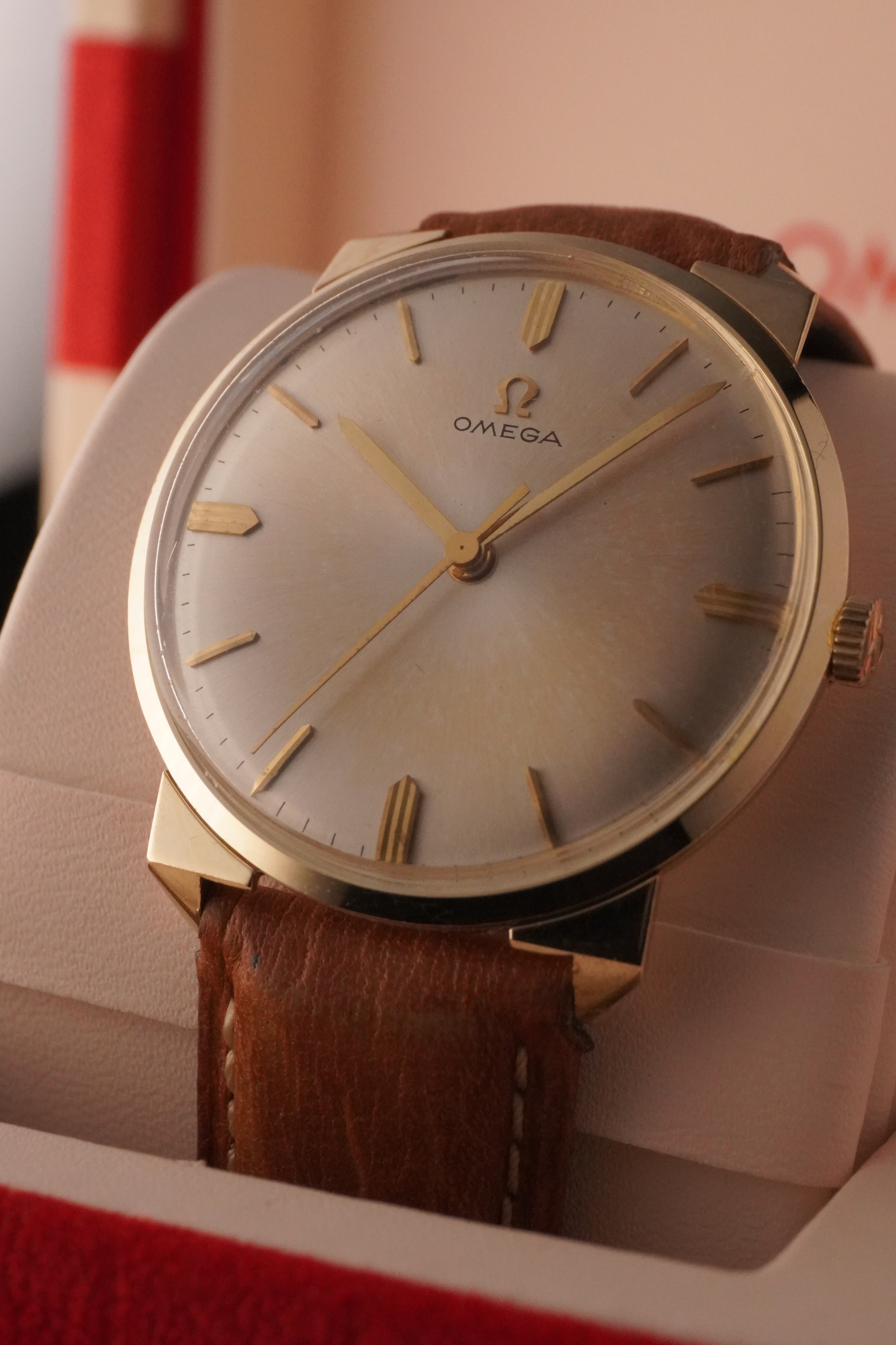 Extremely Rare Solid  14K Gold Yellow Gold Vintage Omega gent’s Dress Watch | Ref. P 6587 | Caliber 600 Manual Wind | 1960s | Triangle Lugs (US Market)