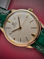 1969 Vintage 9ct Solid Gold Omega Automatic Gents Watch – Rare Chevron-Style Faceted Markers – David Shackman Case –