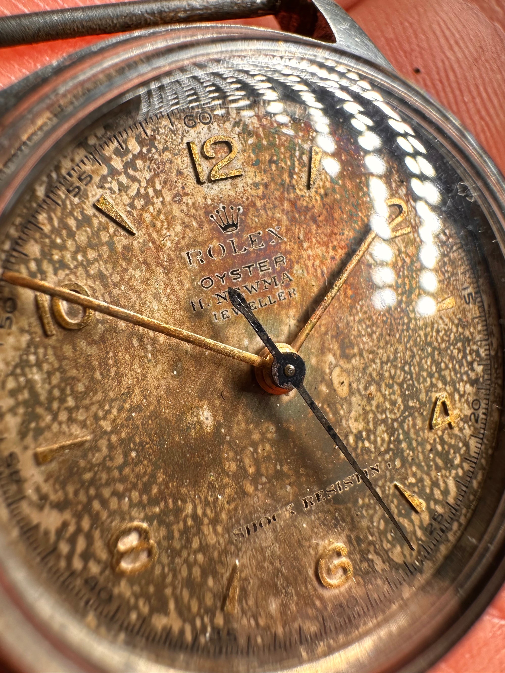 Double Signed Extremely Rare Rolex Oyster Ref:4444 Tropical Dial Retailed By “H. Newman, Australian Jeweller” POA Dated 1958