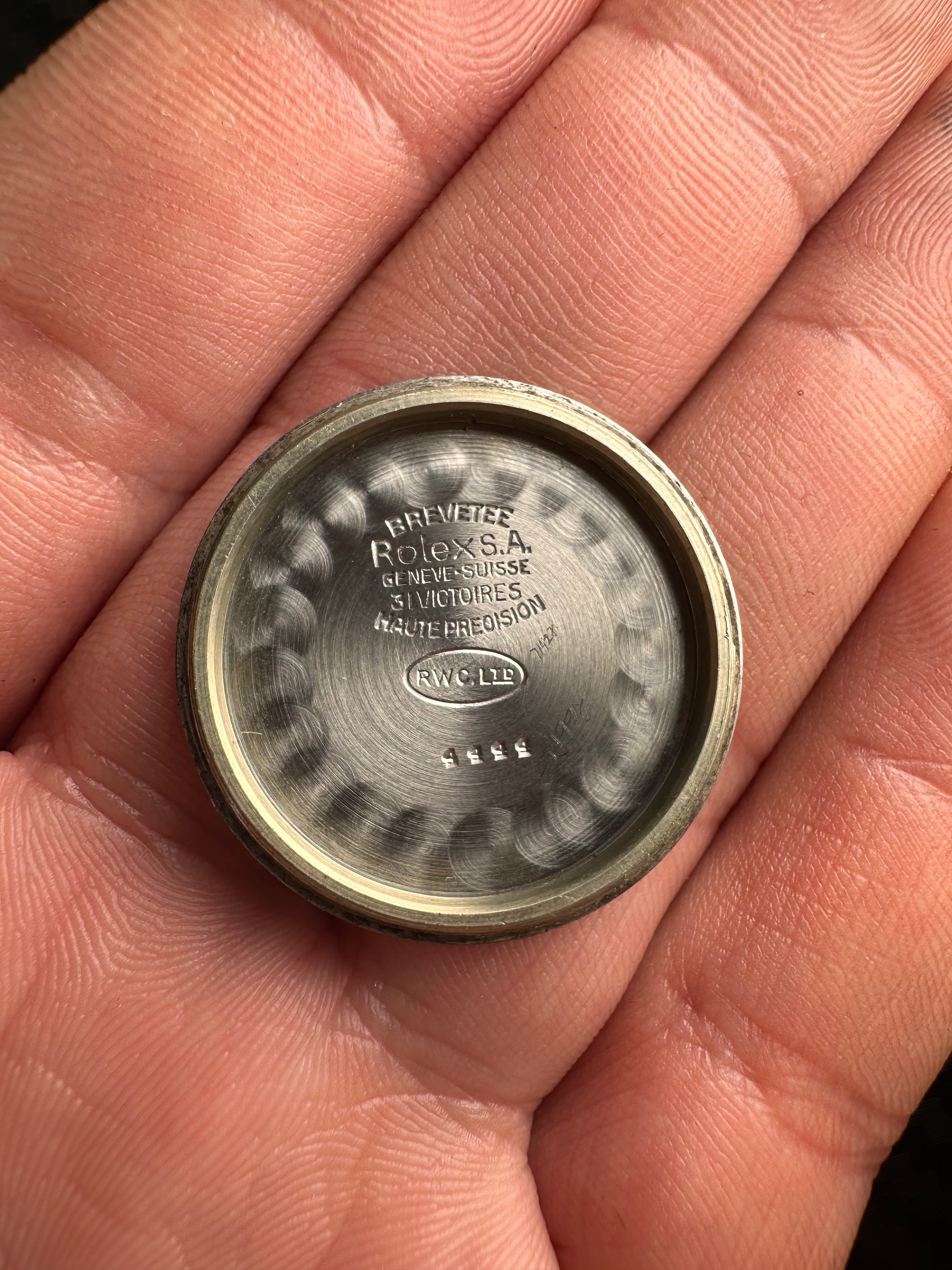Rare 31 Victories Case Back early Rolex Case back