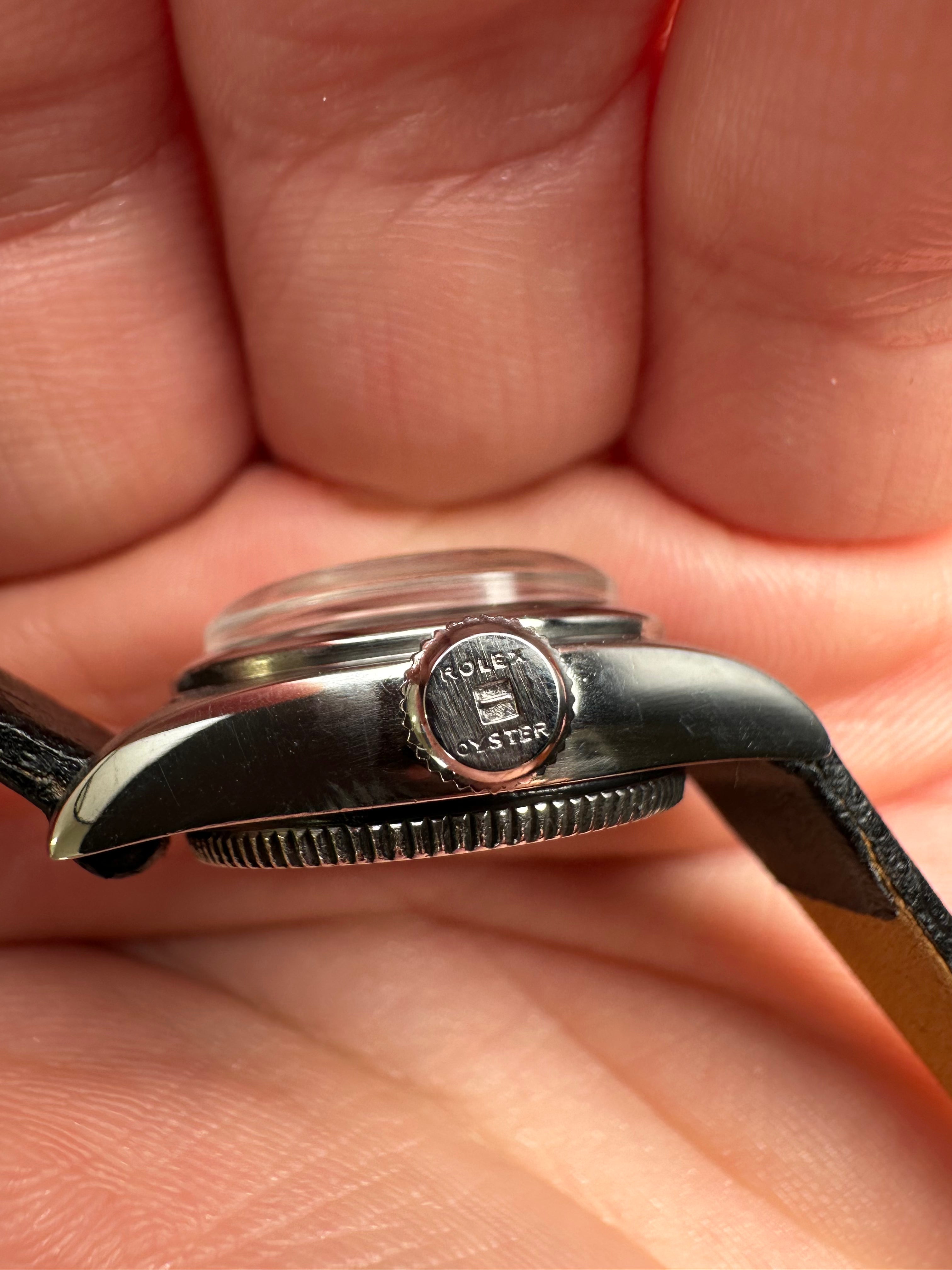1960s Ladies Tudor Rolex Oyster 'Small Rose' With Extremely Rare Uncommon Rolex Oyster Crown