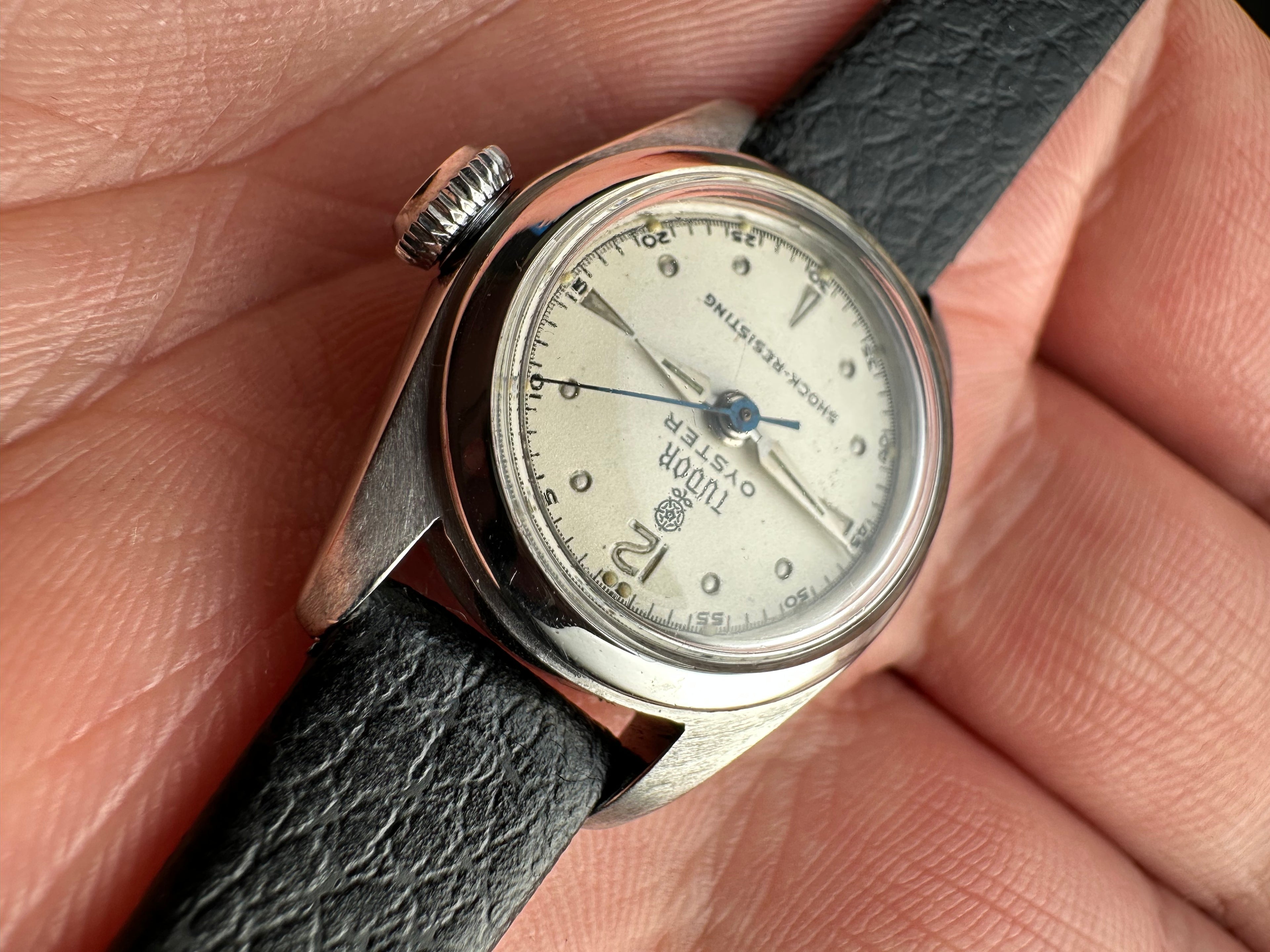 1960s Ladies Tudor Rolex Oyster 'Small Rose' With Extremely Rare Uncommon Rolex Oyster Crown