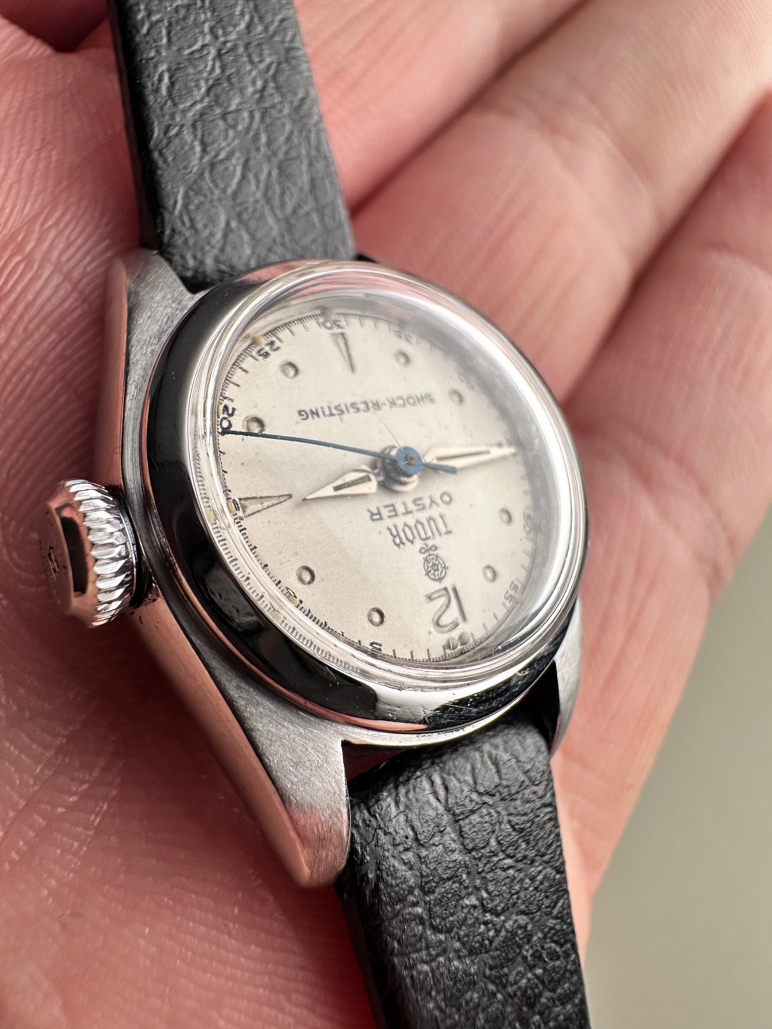1960s Ladies Tudor Rolex Oyster 'Small Rose' With Extremely Rare Uncommon Rolex Oyster Crown