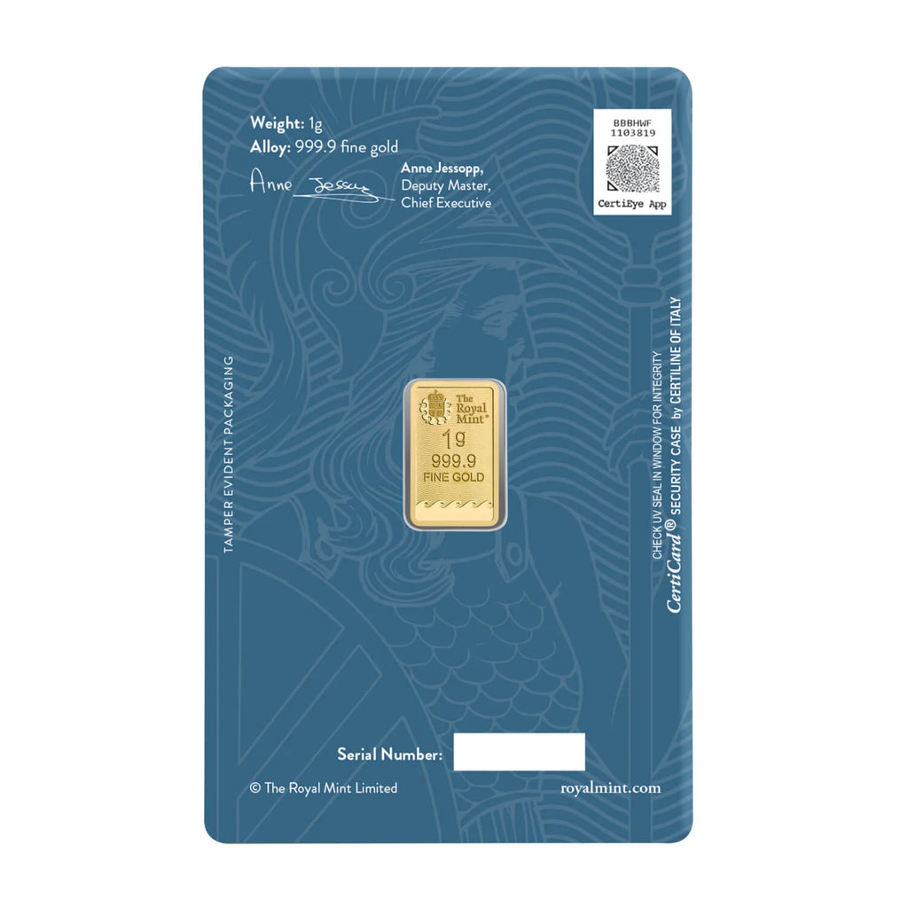Britannia 1g Gold Bullion Minted Bar